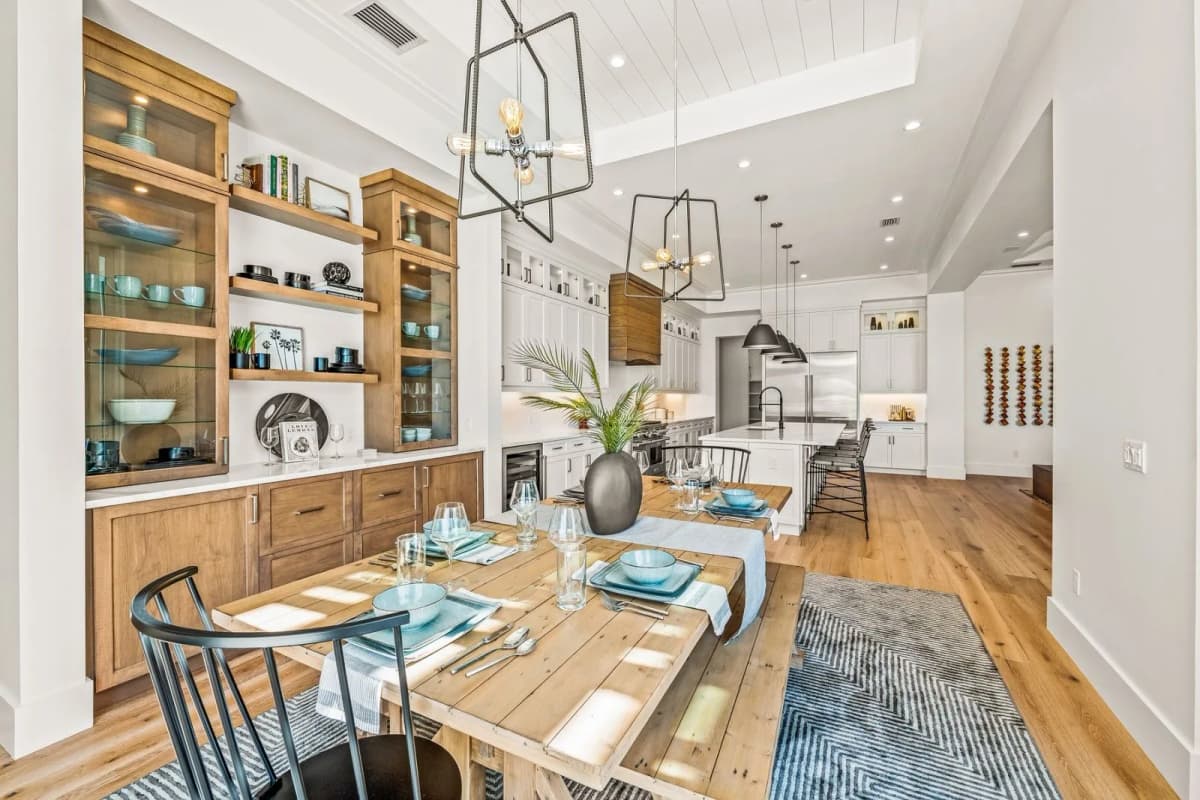 The Windward custom home interior with dining area